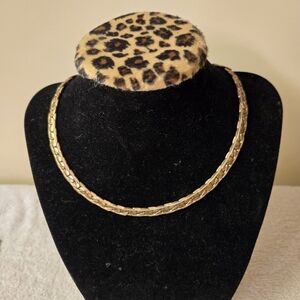 Vintage metal link chain necklace